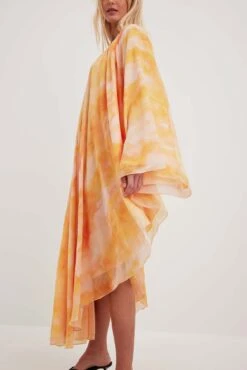 One Sleeve Chiffon Slanted Midi Dress -Na-Kd nakd one sleeve chiffon slanted midi dress 1014 001445 7947 4346