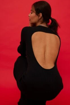 NA-KD Open Back Knitted Maxi Dress -Na-Kd nakd open back knitted maxi dress 1100 006044 0002 1193
