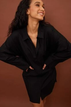 NA-KD Oversized Cotton Shirt Dress -Na-Kd nakd oversized cotton shirt dress 1100 006225 0002 1 123