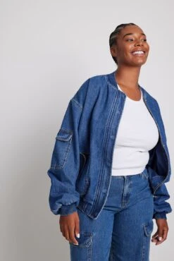 Oversized Denim Bomber Jacket 21 Oversized Denim Bomber Jacket -Na-Kd nakd oversized denim bomber jacket 1779 000000 0707 12262