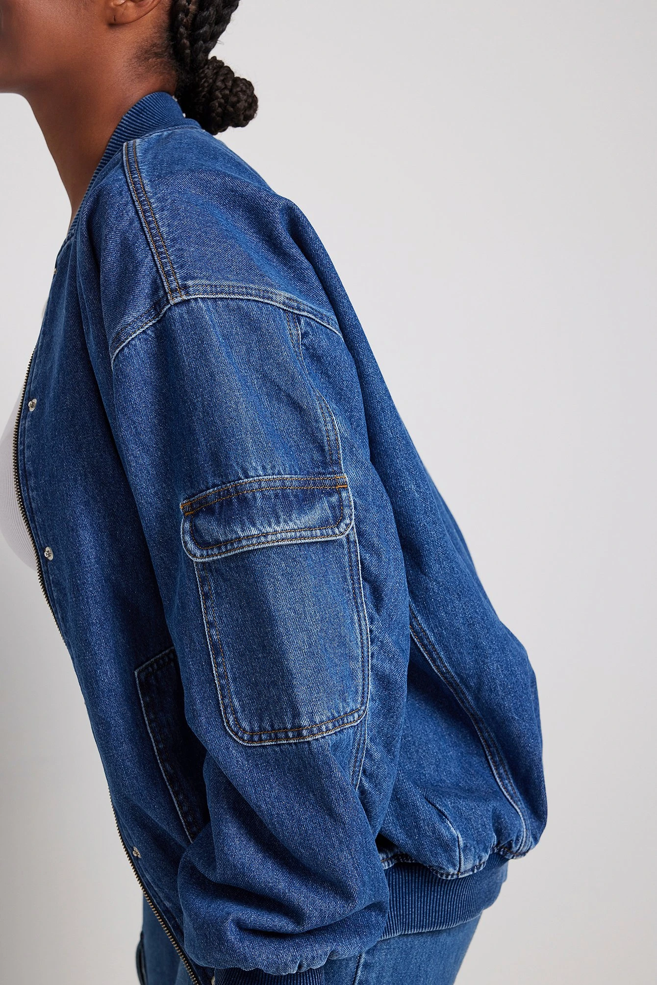 Oversized Denim Bomber Jacket 12 Oversized Denim Bomber Jacket - Image 10