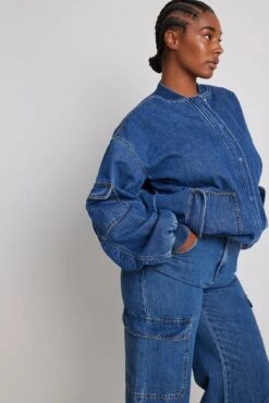 Oversized Denim Bomber Jacket 19 Oversized Denim Bomber Jacket -Na-Kd nakd oversized denim bomber jacket 1779 000000 0707 12317