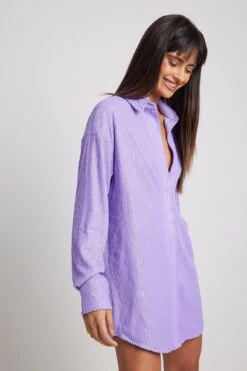 Oversized Sequin Shirt Dress