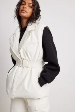 NA-KD Padded Belted Blazer Vest -Na-Kd nakd padded belted blazer vest 1018 009670 0260 13039
