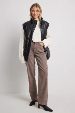 NA-KD Padded Belted Pu Vest -Na-Kd nakd padded belted pu vest 1100 006616 0002 16071 01c