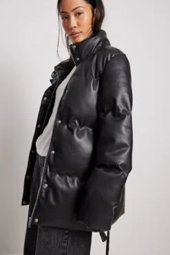 NA-KD Padded Pu Jacket -Na-Kd nakd padded pu jacket 1100 006617 0002 4614