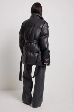 NA-KD Padded Pu Jacket -Na-Kd nakd padded pu jacket 1100 006617 0002 4622