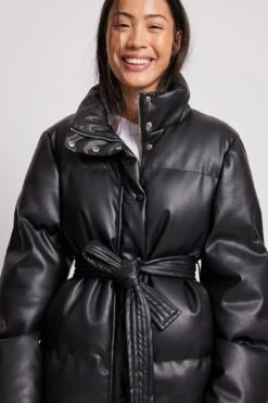 NA-KD Padded Pu Jacket -Na-Kd nakd padded pu jacket 1100 006617 0002 4639