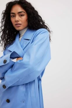 Padded Shoulder Pu Trench -Na-Kd nakd padded shoulder pu trench 1018 009104 0003 11115