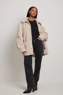 NA-KD Pocket Detailed Teddy Jacket -Na-Kd nakd pocket detailed teddy jacket 1100 006763 0140 0378