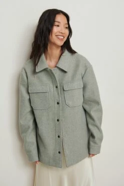 Recycled Press Button Overshirt 9 Recycled Press Button Overshirt -Na-Kd nakd press button overshirt 1100 004846 3014 03a