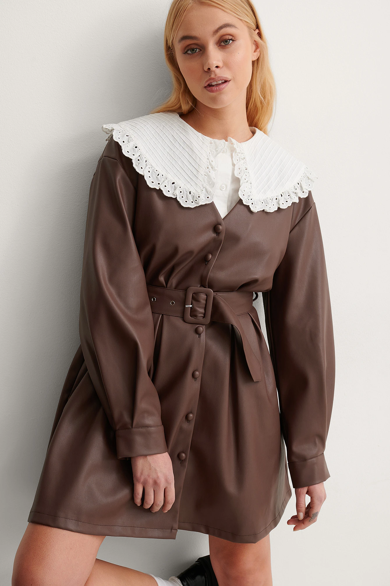 NA-KD PU Belted Mini Dress 5 NA-KD PU Belted Mini Dress - Image 3