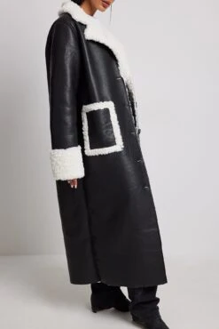 Pu Coat With Teddy Details -Na-Kd nakd pu coat with teddy details 1736 000420 0002 04