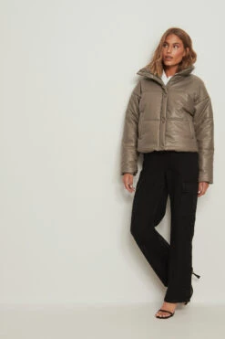 NA-KD PU Padded Jacket -Na-Kd nakd pu padded jacket 1100 004849 0008 03c