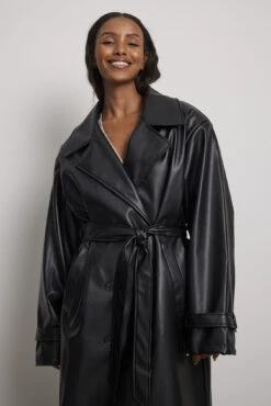 Pu Trench Coat -Na-Kd nakd pu trench coat 1767 000037 0002 02