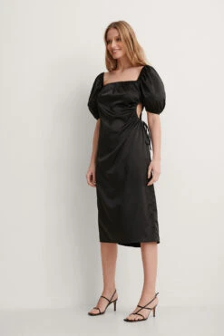 Puff Sleeve Cut Out Dress -Na-Kd nakd puff sleeve cut out dress 1018 006369 0002 03