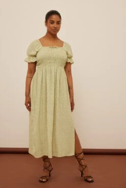 NA-KD Puff Sleeve Midi Dress -Na-Kd nakd puff sleeve midi dress 1100 006144 8424 0781 01c