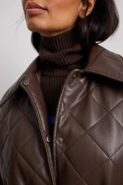 NA-KD Quilted Pu Coat -Na-Kd nakd quilted pu coat 1100 006788 0017 0690