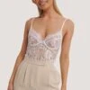 Raw Edge Lace Cup V-String Bodysuit -Na-Kd nakd raw edge lace cup v string bodysuit 1013 000641 0001 01a