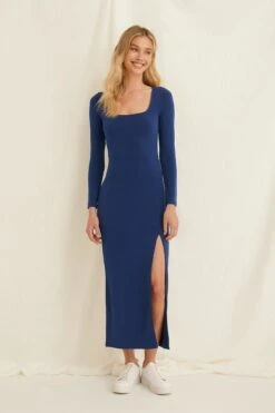 High Slit Midi Dress -Na-Kd nakd recycled high slit midi dress 1659 000040 0003 01c
