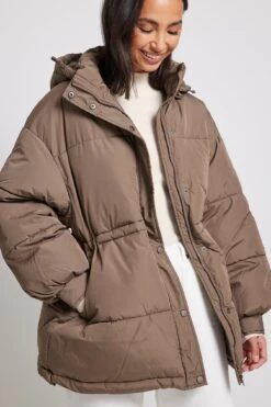 Recycled Waist Drawstring Padded Jacket -Na-Kd nakd recycled waist drawstring padded jacket 1100 005042 0765 10698