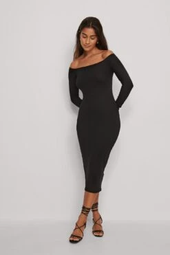 Rib Bare Shoulder Midi Dress 18 Rib Bare Shoulder Midi Dress -Na-Kd nakd rib bare shoulder midi dress 1044 000220 0002 03c 01