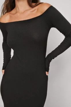 Rib Bare Shoulder Midi Dress 20 Rib Bare Shoulder Midi Dress -Na-Kd nakd rib bare shoulder midi dress 1044 000220 0002 04g 01
