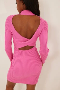 NA-KD Rib Knitted Back Detail Mini Dress -Na-Kd nakd rib knitted back detail mini dress 1018 009042 001533326