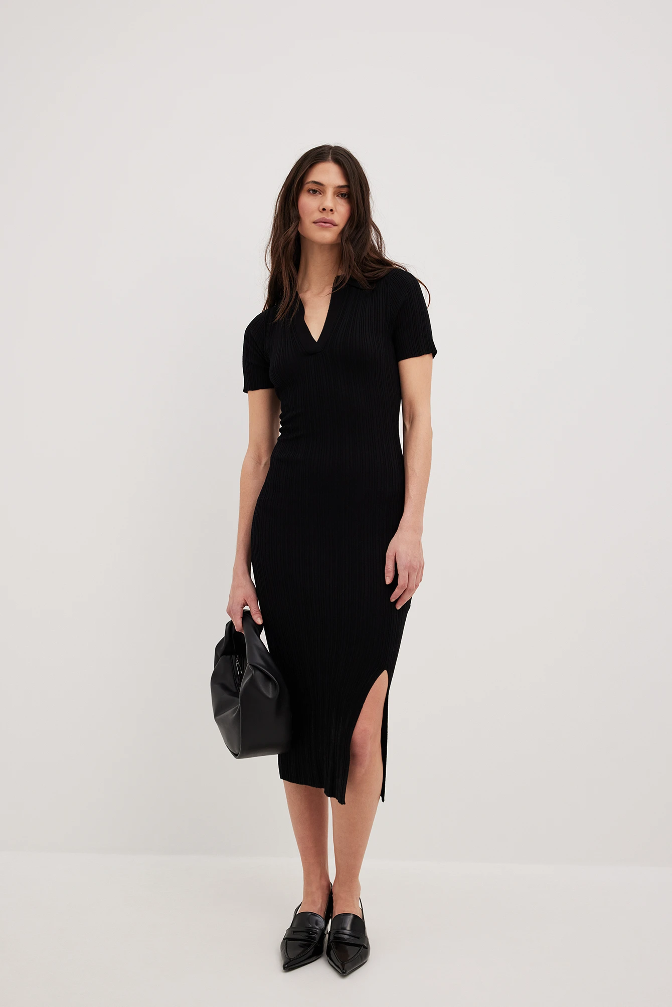 NA-KD Rib Knitted Collar Midi Dress 13 NA-KD Rib Knitted Collar Midi Dress - Image 11