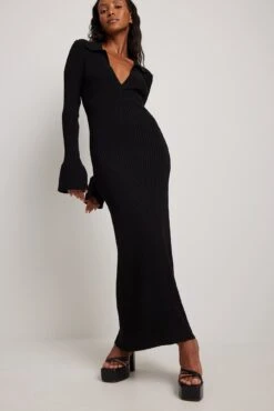 NA-KD Rib Knitted Trumpet Sleeve Dress 19 NA-KD Rib Knitted Trumpet Sleeve Dress -Na-Kd nakd rib knitted trumpet sleeve dress 1100 006350 0002 1542 copy