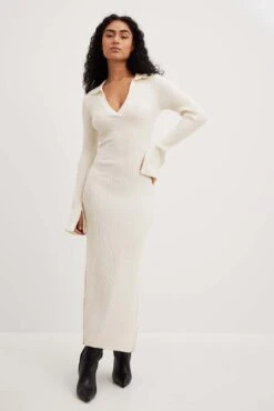 NA-KD Rib Knitted Trumpet Sleeve Dress 21 NA-KD Rib Knitted Trumpet Sleeve Dress -Na-Kd nakd rib knitted trumpet sleeve dress 1100 006350 0260 10790