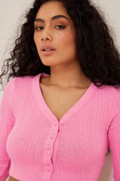 Ribbed Cropped Cardigan -Na-Kd nakd ribbed cropped cardigan 1013 001123 0048 3