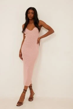 Ribbed Knitted Deep Back Dress -Na-Kd nakd ribbed knitted deep back dress 1018 007399 0015 36433