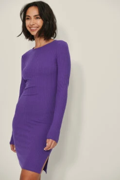 Ribbed Slit Dress -Na-Kd nakd ribbed slit dress 1100 005909 0368 02a 2