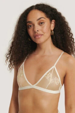 Romantic French Embroided Mesh Bralette