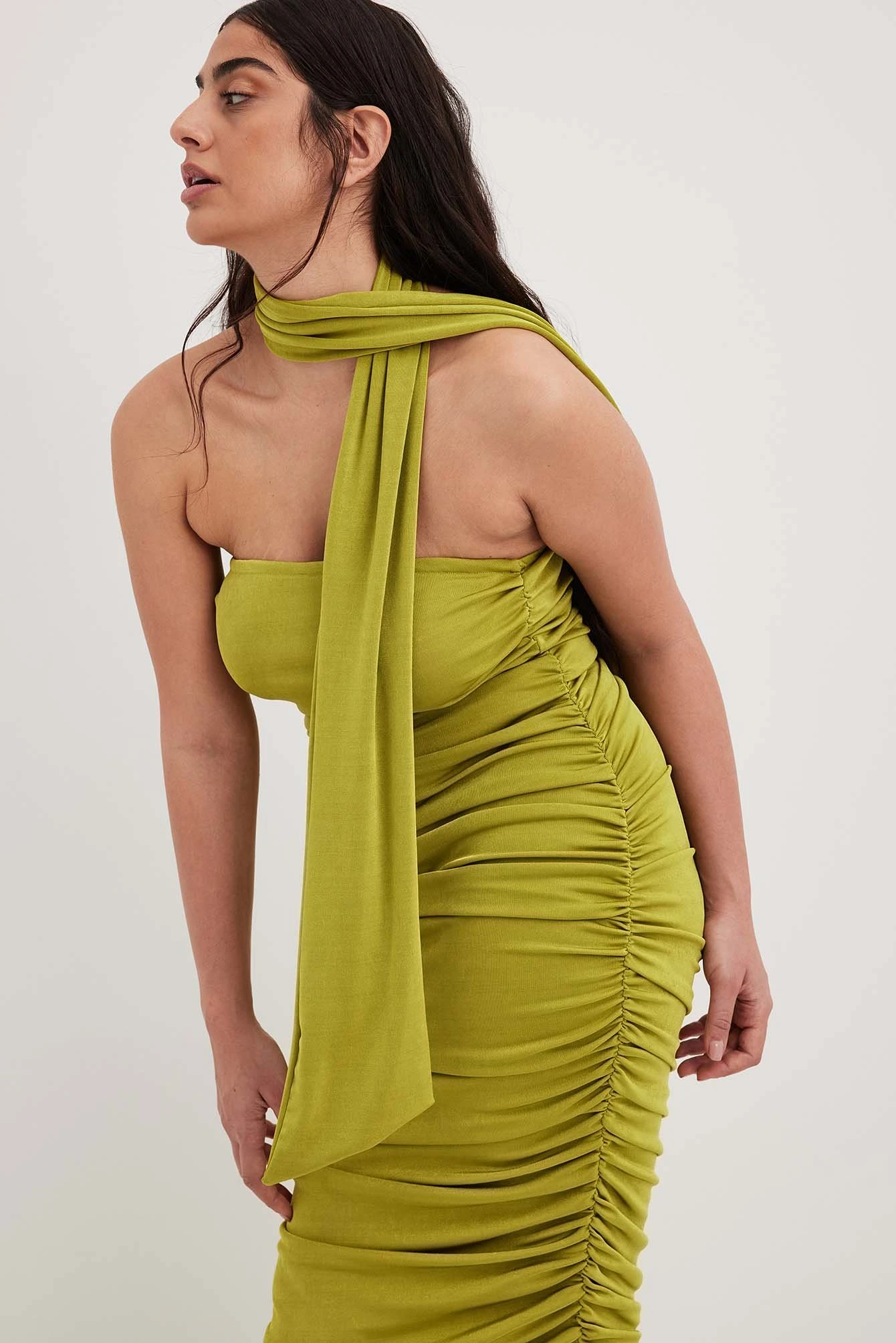 Rouched Strapless Scarf Dress 11 Rouched Strapless Scarf Dress - Image 9