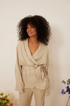 Satin Blazer Pyjamas Top -Na-Kd nakd satin blazer pyjamas top 1013 001153 0668 01