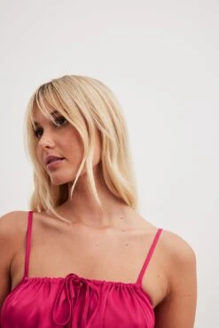 NA-KD Satin Drawstring Tie Chest Mini Dress -Na-Kd nakd satin drawstring tie chest mini dress 1100 006991 0801 23518