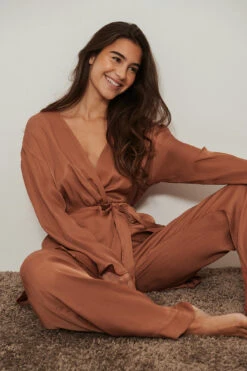 Satin Loungewear Pants -Na-Kd nakd satin loungewear pants 1013 001008 0198 03g