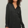 Satin Loungewear Shirt Dress