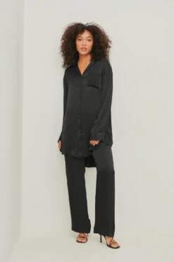 Satin Loungewear Shirt Dress -Na-Kd nakd satin loungewear shirt dress 1013 001009 0002 03c