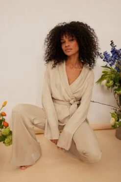 Satin Oversized Pyjamas Pants -Na-Kd nakd satin oversized pyjama pants 1013 001152 0668 04