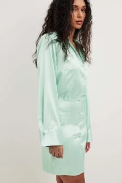 Satin Shirt Mini Dress -Na-Kd nakd satin shirt mini dress 1018 010157 9476 14025