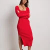 NA-KD Scoop Neck Midi Slit Dress -Na-Kd nakd scoop neck midi slit dress 1100 005871 0004 4115