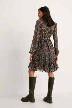 Self-Tie Printed Midi Dress -Na-Kd nakd self tie printed midi dress 1014 000487 8814 02d