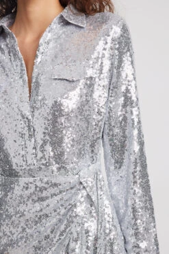 Sequin Wrap Shirt Mini Dress -Na-Kd nakd sequin wrap shirt mini dress 1017 001893 0014 0014 4528