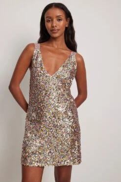 Sequins Tie Back Mini Dress -Na-Kd nakd sequins tie backmini dress 1018 010061 0541 21375