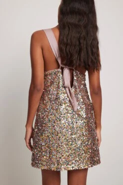 Sequins Tie Back Mini Dress -Na-Kd nakd sequins tie backmini dress 1018 010061 0541 21396