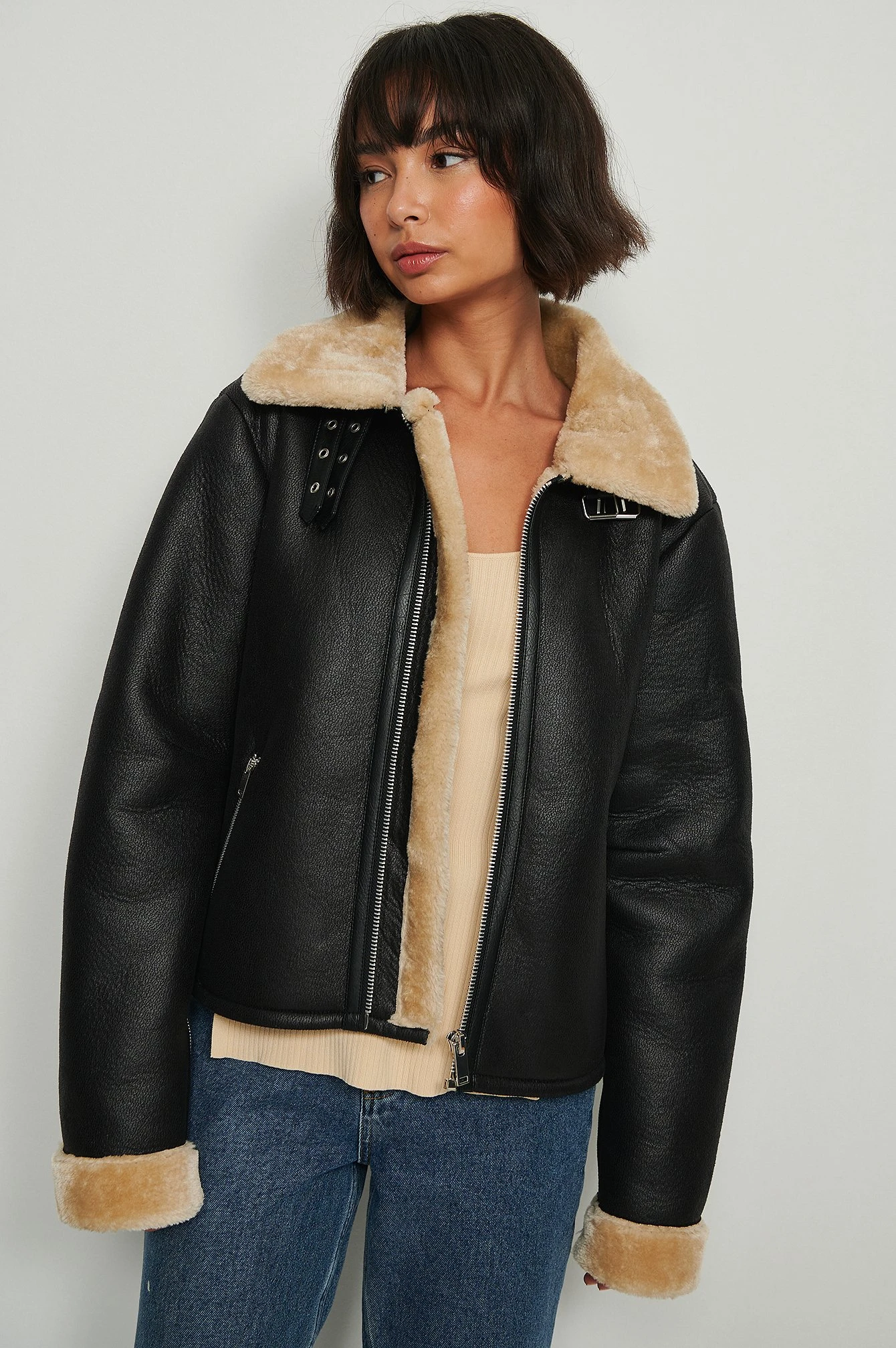 NA-KD Recycled Short Aviator Jacket 7 NA-KD Recycled Short Aviator Jacket - Image 5