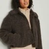 NA-KD Short Fluffy Teddy Jacket -Na-Kd nakd short fluffy teddy jacket 1100 005435 0765 01a